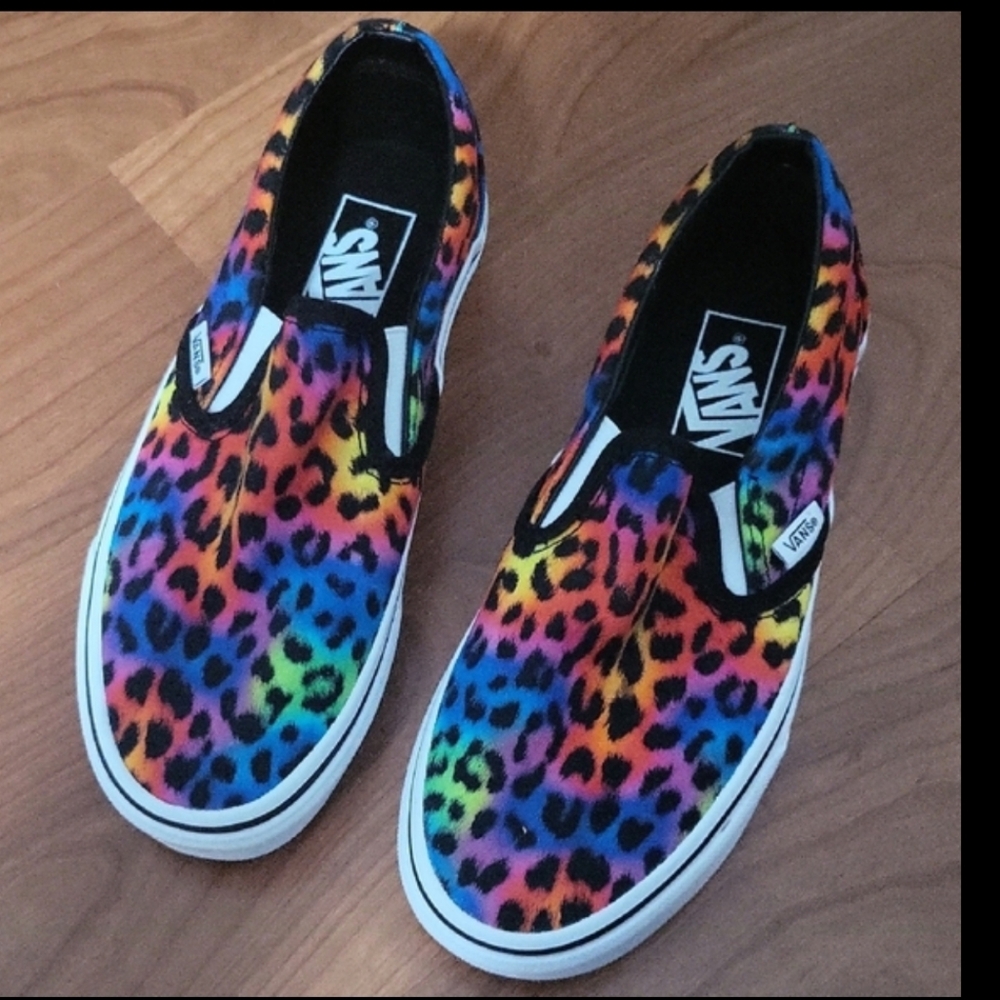 Vans BRAND NEW Multicolor Leopard Slip-On Shoes